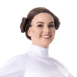 STAR WARS -  PRINCESS LEIA SPACE BUNS WIG - BROWN (ADULT)