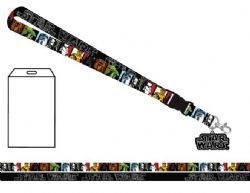 STAR WARS -  STAR WARS 2 SIDED LANYARD OF CHARACTERS WITH LOGO CHARM