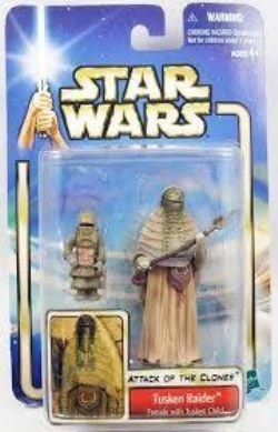 STAR WARS -  STAR WARS 2002 ATTACK OF THE CLONES TUSKEN RAIDER FEMALE W/ TUSKEN CHILD NEW -  ATTACK OF THE CLONES