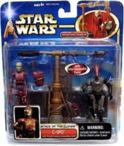 STAR WARS -  STAR WARS ATTACK OF THE CLONES C-3PO DROID FACTORY ASSEMBLY LINE FIGURE 2002 NEW -  ATTACK PF THE CLONES