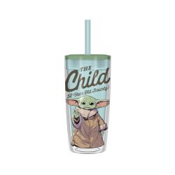 STAR WARS -  THE CHILD TRAVEL CUP WITH SILICONE STRAW (20OZ) -  THE MANDALORIAN