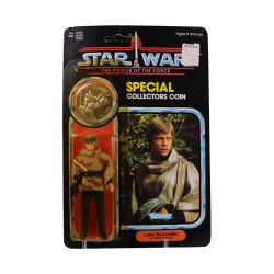 STAR WARS -  VINTAGE STAR WARS POTF LUKE SKYWALKER IN BATTLE PONCHO  LAST 17 92 BACK MOC UNPUNCHED IN GREAT CONDITION -  THE POWER OF THE FORCE