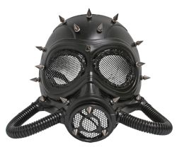 STEAMPUNK -  BLACK GAS MASK WITH SPIKES