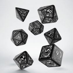 STEAMPUNK -  DICE SET - BLACK AND WHITE -  Q-WORKSHOP