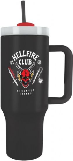 STRANGER THINGS -  HELLFIRE CLUB - WITH HANDLE (40 OZ) -  STAINLESS STEEL TUMBLER
