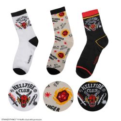 STRANGER THINGS -  SET OF 3 SOCKS - HELLFIRE CLUB