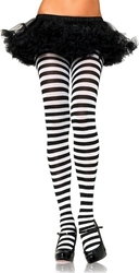 STRIPED -  BLACK AND WHITE - ONE-SIZE -  PANTYHOSE