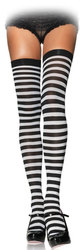 STRIPED -  BLACK AND WHITE - ONE-SIZE -  THIGH HIGH