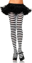 STRIPED PANTYHOSE - BLACK AND WHITE (ADULT - ONE SIZE)