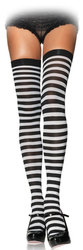 STRIPED THIGH HIGH - BLACK AND WHITE (ADULT - ONE SIZE)