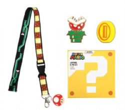 SUPER MARIO -  ACCESSORY GIFT SET - LANYARD, KEYCHAIN AND PINS
