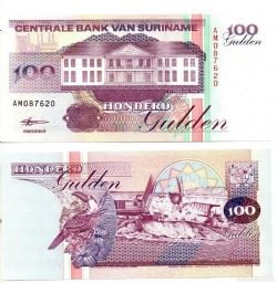 SURINAME -  100 GULDEN 1991-1998 (UNC)