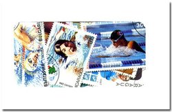 SWIMMING -  50 ASSORTED STAMPS - SWIMMING