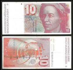 SWITZERLAND -  10 FRANKEN 1982 (UNC)