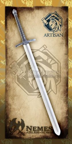 SWORDS -  KNIGHT SWORD - WOOD AND LEATHER - TARNISHED STEEL - NORMAL (44