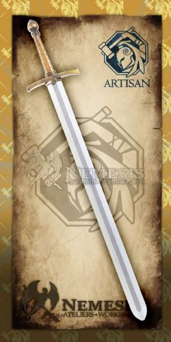SWORDS -  KNIGHT SWORD / WOOD HANDLE / SPHEROID POMMEL (39