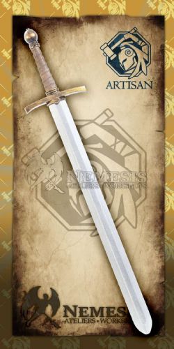 SWORDS -  KNIGHT SWORD - WOODEN AND LEATHER GUARD - BRONZE (35