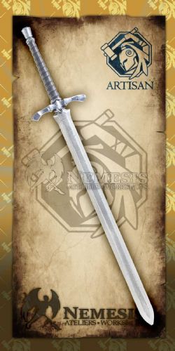 SWORDS -  NOBLE SWORD - WOOD AND LEATHER - TARNISHED STEEL - NOTCHED (44