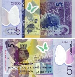 SÃO TOMÉ AND PRÍNCIPE -  5 DOBRAS 2016 (UNC)