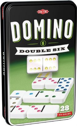 TACTIC -  DOMINO - DOUBLE SIX TIN (MULTILINGUAL) -  CLASSIC COLLECTION