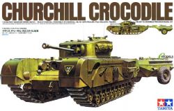 TAMIYA -  1/35 - TANK CHURCHILL CROCODILE MK.V WITH TRAILER (CHALLENGING) 35100