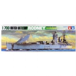 TAMIYA -  1/700 - BATTLESHIP RODNEY BRITISH -  WATER LINE SERIES 77502