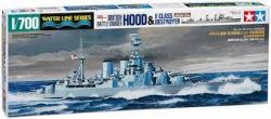 TAMIYA -  1/700 - HOOD E CLASS DESTROYER - BRITISH BATTLESHIP -  WATER LINE SERIES