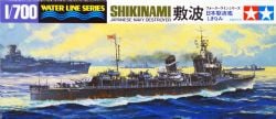 TAMIYA -  1/700 - SHIKINAMI - JAPANESE NAVY DESTROYER -  WATER LINE SERIES 31408