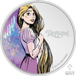 TANGLED -  DISNEY PRINCESS AND CASTLE : RAPUNZEL -  2024 NEW ZEALAND COINS 02