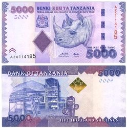TANZANIA -  5000 SHILINGI 2010 (UNC) 43