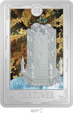 TAROT CARDS -  THE TOWER -  2024 NEW ZEALAND COINS 17