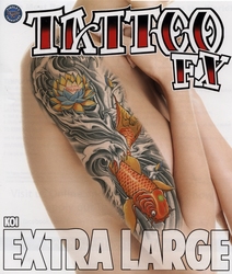 TATTOO FX -  TEMPORARY TATTOO - KOI FISH -  EXTRA LARGE