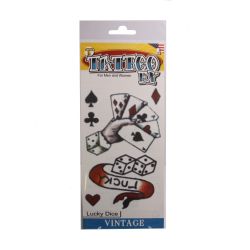 TATTOO FX -  TEMPORARY TATTOO - LUCKY 1940/1950 (6 INCH) -  VINTAGE