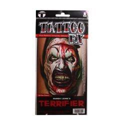 TATTOO FX -  TEMPORARY TATTOO - TERRIFIER - ART THE CLOWN PORTRAIT -  TERRIFIER