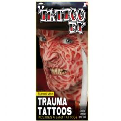 TATTOO FX -  TEMPORARY TATTOO - TORCHED -  TRAUMA