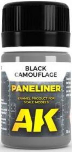 TEXTURE -  BLACK CAMOUFLAGE PANELINER (35ML) -  AK INTERACTIVE