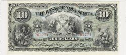 THE BANK OF NOVA SCOTIA -  1924 10-DOLLAR NOTE (EF) -  1924 CANADIAN BANKNOTES