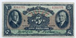 THE BANK OF NOVA SCOTIA -  1935 5-DOLLAR NOTE -  1935 CANADIAN BANKNOTES