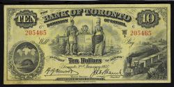 THE BANK OF TORONTO -  1937 10-DOLLAR NOTE (G) -  1937 CANADIAN BANKNOTES