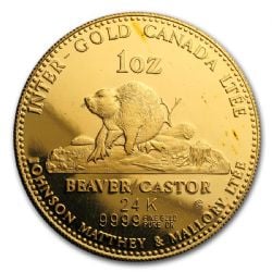 THE BEAVER - 1 OUNCE PURE GOLD COIN -  PIÈCES DU CANADA 1977