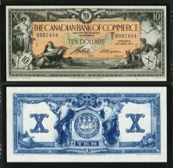 THE CANADIAN BANK OF COMMERCE -  1917 10-DOLLAR NOTE (F) -  1917 CANADIAN BANKNOTES