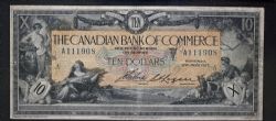 THE CANADIAN BANK OF COMMERCE -  1917 10-DOLLAR NOTE (G) -  1917 CANADIAN BANKNOTES