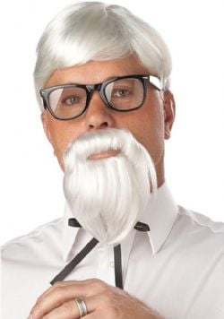 THE COLONEL WIG, BEARD & MOUSTACHE - WHITE (ADULT)