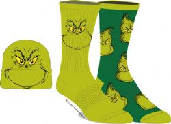 THE GRINCH -  BEANIE & 2 PACK CREW SOCK COMBO SET