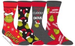 THE GRINCH -  STORY BOOK BOX 4 PACK CREW SOCKS