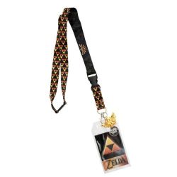 THE LEGEND OF ZELDA -  TRIFORCE LOGO LANYARD WITH CHARM - GOLD
