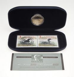 THE LOON - STAMP AND COIN COMMEMORATIVE COLLECTION -  2000 CANADIAN COINS