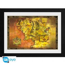 THE LORD OF THE RINGS -  MIDDLE EARTH - FRAMED PICTURE (WHITE) (12