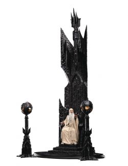 THE LORD OF THE RINGS -  SARUMAN THE WHITE ON THE THRONE LIMITED EDITION POLYSTONE STATUE
