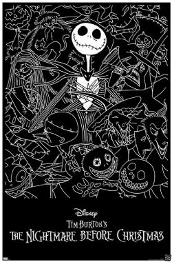 THE NIGHTMARE BEFORE CHRISTMAS -  BLACK AND WHITE JACK POSTER (22